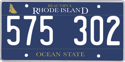 RI license plate 575302