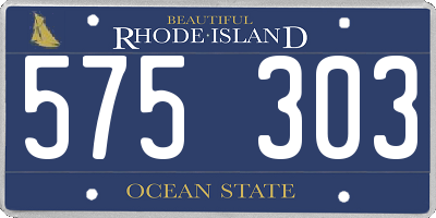 RI license plate 575303
