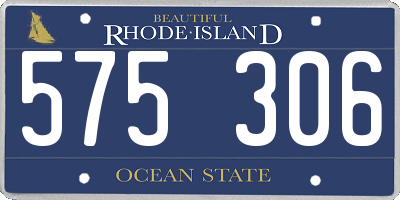 RI license plate 575306