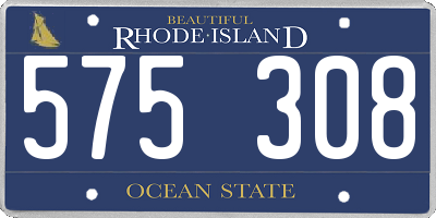 RI license plate 575308