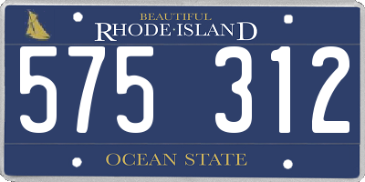 RI license plate 575312