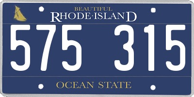 RI license plate 575315