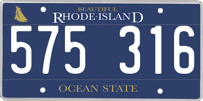 RI license plate 575316