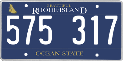 RI license plate 575317