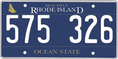 RI license plate 575326