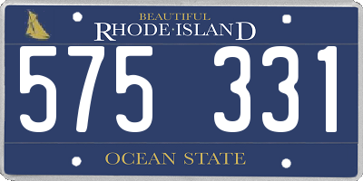 RI license plate 575331