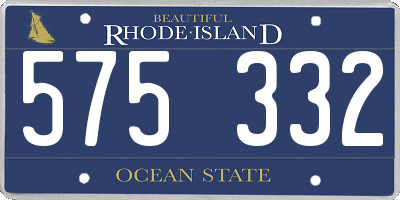 RI license plate 575332