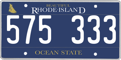 RI license plate 575333