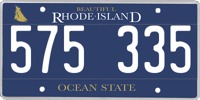 RI license plate 575335