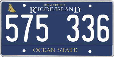 RI license plate 575336