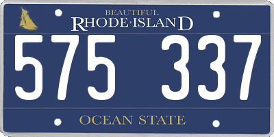RI license plate 575337