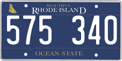RI license plate 575340