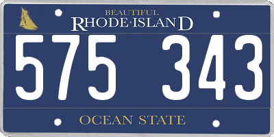 RI license plate 575343