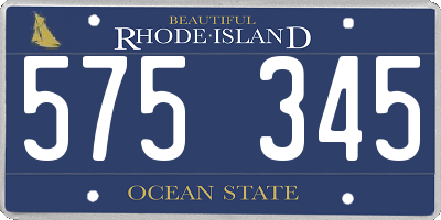 RI license plate 575345