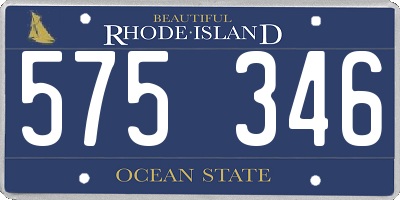 RI license plate 575346