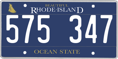 RI license plate 575347