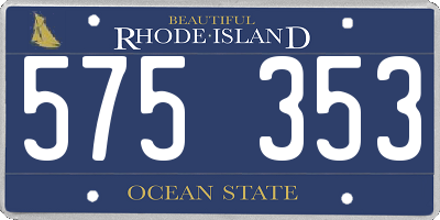 RI license plate 575353