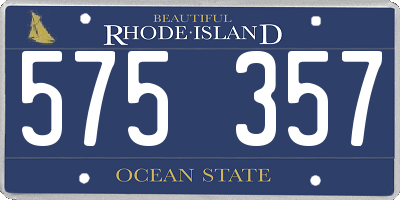 RI license plate 575357