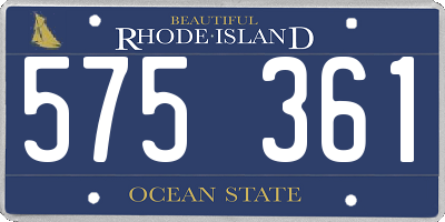 RI license plate 575361