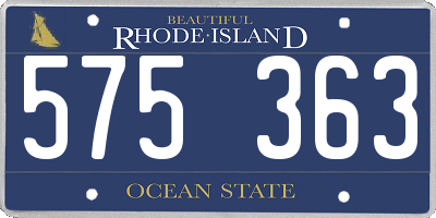 RI license plate 575363