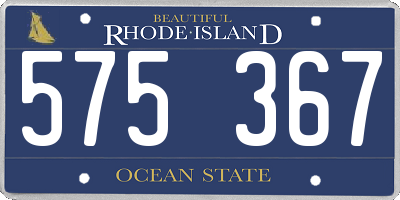 RI license plate 575367