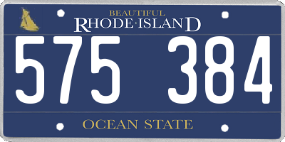RI license plate 575384