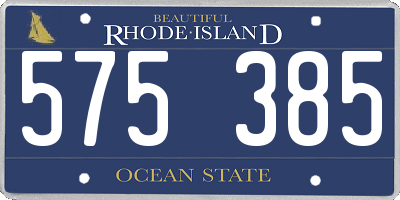 RI license plate 575385