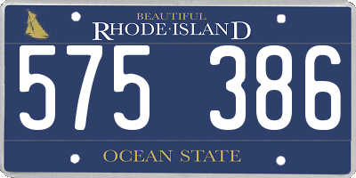 RI license plate 575386