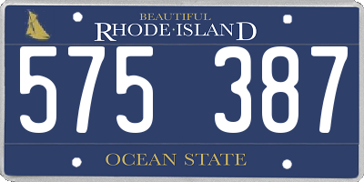 RI license plate 575387