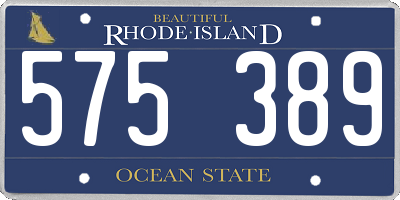 RI license plate 575389