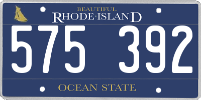 RI license plate 575392