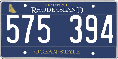 RI license plate 575394