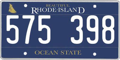 RI license plate 575398