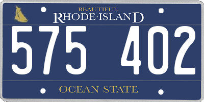 RI license plate 575402