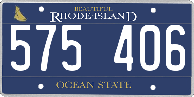 RI license plate 575406
