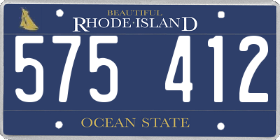 RI license plate 575412