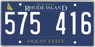 RI license plate 575416