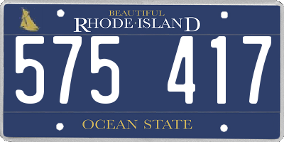RI license plate 575417