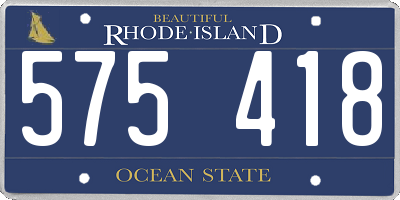 RI license plate 575418