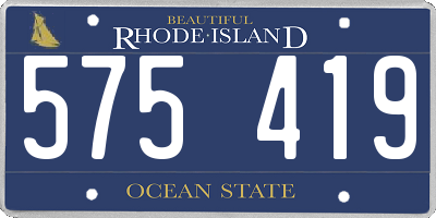 RI license plate 575419