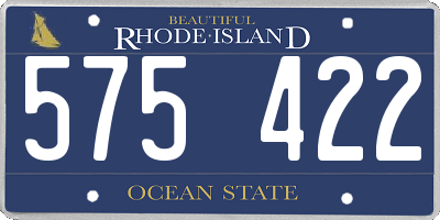 RI license plate 575422