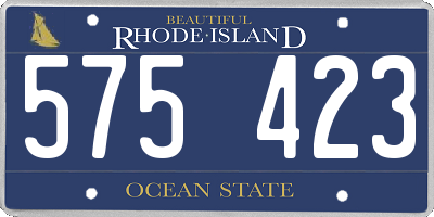 RI license plate 575423