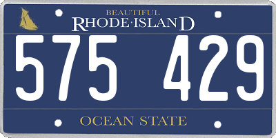 RI license plate 575429