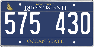 RI license plate 575430