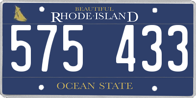 RI license plate 575433