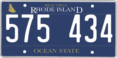 RI license plate 575434