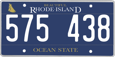 RI license plate 575438