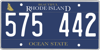 RI license plate 575442