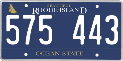 RI license plate 575443