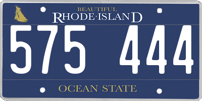 RI license plate 575444